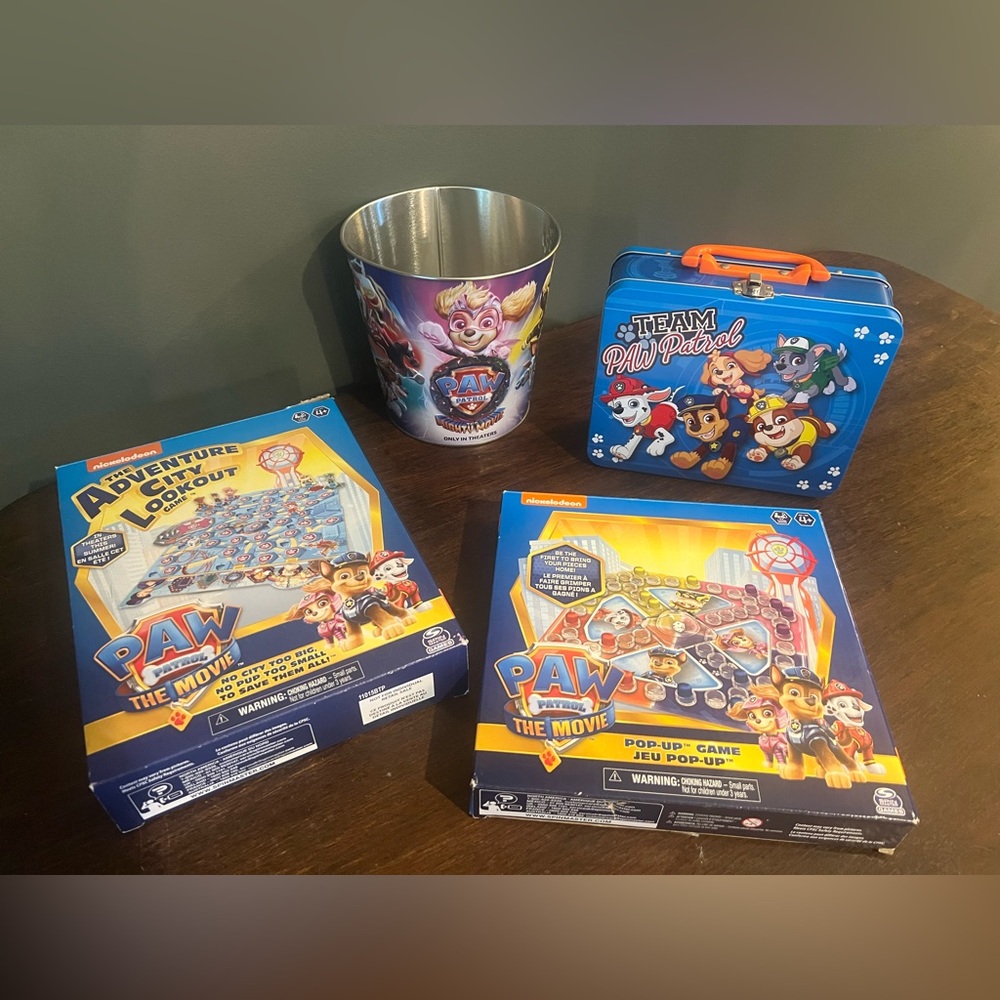 Paw Patrol Games, Lunchbox and Metal Tin